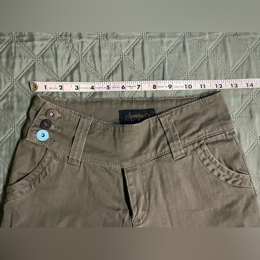 SPOON JEANS Extended-Tab Twill Flare Pants, Size 1/32 Inseam, EUC - Picture 8 of 14